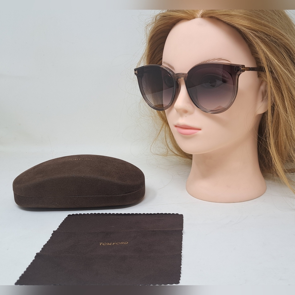 NEW Tom Ford Women's Sunglasses TF807 K Oval Transparent Brown/Gold 63-17-145